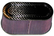 Load image into Gallery viewer, K&amp;N Universal Carbon Fiber Top and Base Filter 12in x 6in Base / 9.938in x 3.938in Top / 6in Height - Main Product View