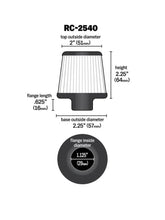 Load image into Gallery viewer, K&amp;N Universal Chrome Filter 1 1/8 inch FLG / 2 1/4 inch Bottom / 2 inch Top / 2.5 inch Height - Detail View