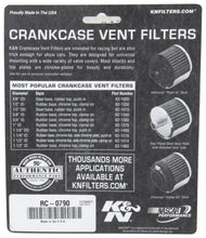 Load image into Gallery viewer, K&amp;N Universal Chrome Filter 1 3/8 inch FLG / 2 1/2 inch Base / 2 inch Top / 2 1/4 inch Height - Back View
