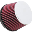 Load image into Gallery viewer, K&amp;N Universal Chrome Filter 100MM Flange ID / 138MM Base OD / 114MM Top OD / 92MM Height - Main Product View