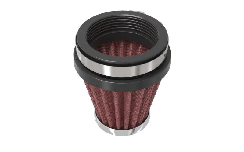 K&N Universal Chrome Filter 2 1/8 inch FLG / 3 inch Bottom / 2 inch Top / 3 inch Height - Back View