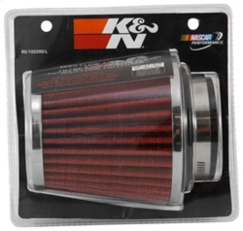 K&N Universal Chrome Filter 2 3/4in FLG / 4 1/2in Bottom / 4 1/2in Height - Back View