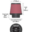 Load image into Gallery viewer, K&amp;N Universal Chrome Filter 2.25 Inch Flange / 3.5 Inch Base / 2 Inch Top / 4 Inch Height - Side View