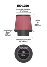 Load image into Gallery viewer, K&amp;N Universal Chrome Filter 2.25 Inch Flange / 3.5 Inch Base / 2 Inch Top / 4 Inch Height - Side View