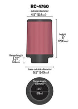 Load image into Gallery viewer, K&amp;N Universal Chrome Filter 3 1/2 inch FLG / 5 1/2 inch Bottom / 4 1/2 inch Top / 8 inch Height - Additional View 5