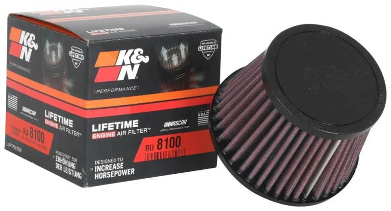 K&N Universal Clamp-On Air Filter 2-1/2in FLG / 4-1/2in B / 3-1/2in T / 3-3/16in H - Installation View
