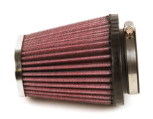 Load image into Gallery viewer, K&amp;N Universal Clamp-On Air Filter 2-1/8in Flange 4in x 3in Base 3in x 2in Top 4in Length - Installation View