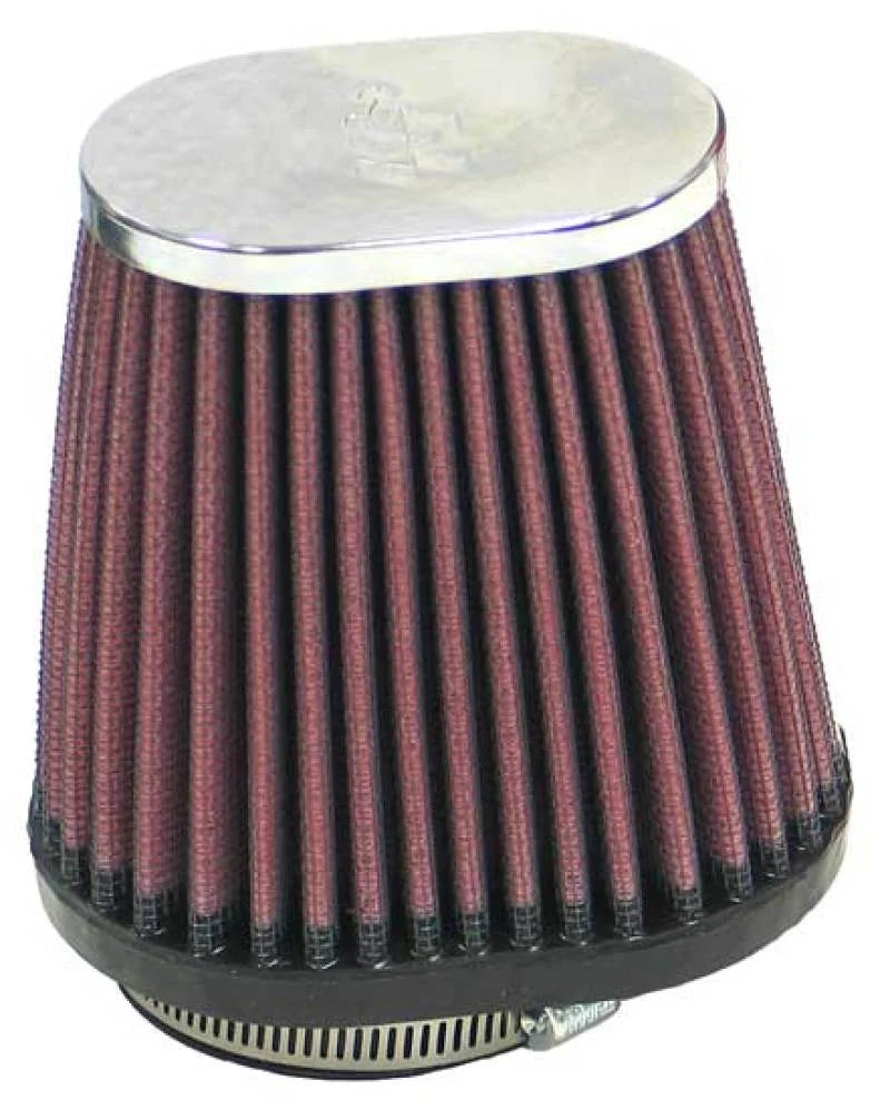 K&N Universal Clamp-On Air Filter / 2-1/8in O/S - Side View
