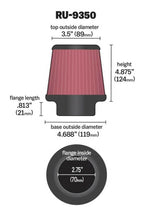 Load image into Gallery viewer, K&amp;N Universal Clamp-On Air Filter 2-3/4in FLG / 4-11/16in B / 3-1/2in T / 4-7/8in H - Detail View