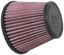 Load image into Gallery viewer, K&amp;N Universal Clamp-On Air Filter 2-3/8in. FLG / 5-3/16in. B / 3-1/2in. T X 4-11/32in. H - Back View