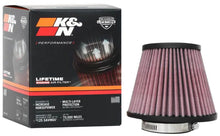 Load image into Gallery viewer, K&amp;N Universal Clamp-On Air Filter 2-3/8in. FLG / 5-3/16in. B / 3-1/2in. T X 4-11/32in. H - Installation View