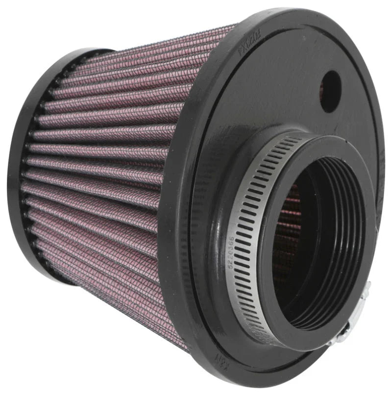 K&N Universal Clamp-On Air Filter 2.375in Flg ID x 5.21875in B OD x 3.5in T OD x 3.75in H - Side View