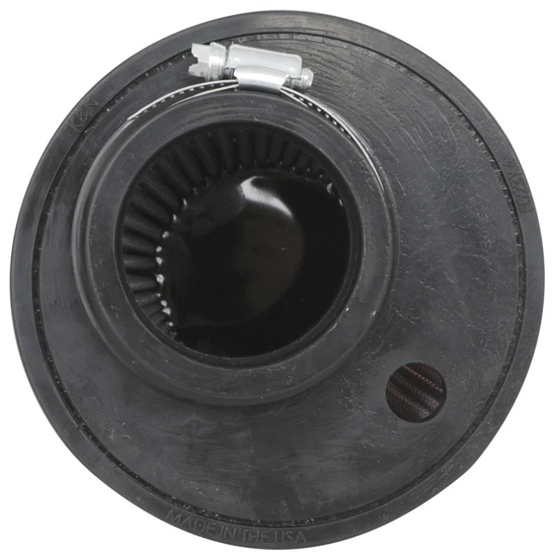 K&N Universal Clamp-On Air Filter 2.375in Flg ID x 5.21875in B OD x 3.5in T OD x 3.75in H - Back View