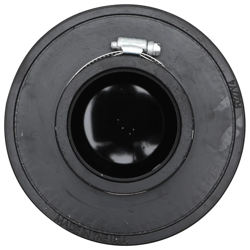 K&N Universal Clamp-On Air Filter 2.75in Flange ID x 5.875in Base OD x 4.5in Top OD x 5in Height - Installation View