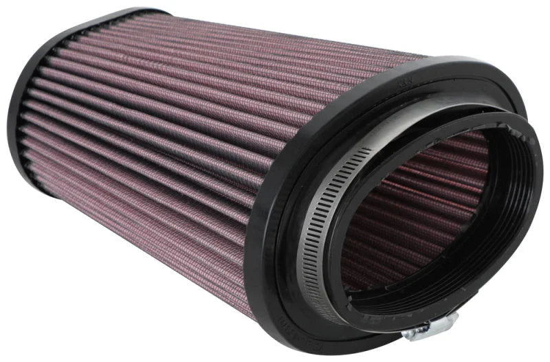 K&N Universal Clamp-On Air Filter 2.844x4.813in Flg ID x 6.5x4.75in B OD x 4.5x3.25in T OD x 7.5in H - Side View