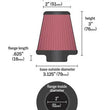 Load image into Gallery viewer, K&amp;N Universal Clamp-On Air Filter 2in FLG / 3-1/8in B / 2in T / 3in L - Side View