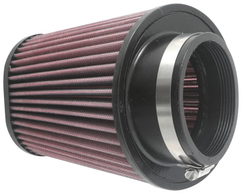 K&N Universal Clamp-On Air Filter 3-1/2in 10 Degree Flange 5-3/4in B 4-1/2in x 3-1/4in T 7in H - Side View
