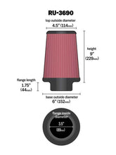 Load image into Gallery viewer, K&amp;N Universal Clamp-On Air Filter 3-1/2in FLG / 6in B / 4-1/2in T / 9in H - Additional View 7