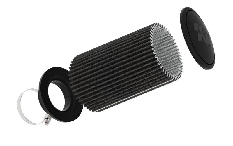 K&N Universal Clamp-On Air Filter 3-1/2in Flange ID 6in Base 5-1/4in Top 9in Height - Back View