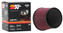 Load image into Gallery viewer, K&amp;N Universal Clamp-On Air Filter 3-15/16in FLG / 5-1/2in B / 4-1/2in T / 4-7/16in H - Back View