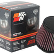 Load image into Gallery viewer, K&amp;N Universal Clamp-On Air Filter 3-1/8in FLG / 4-15/16in B / 3-1/2in T / 4-3/8in H - Back View