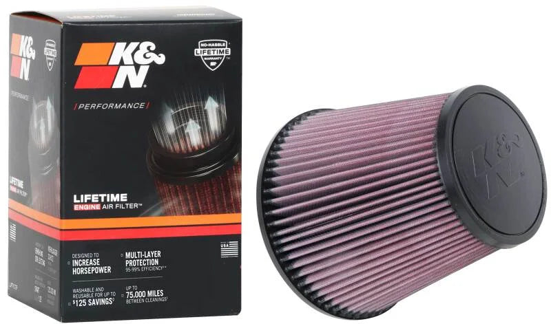 K&N Universal Clamp-On Air Filter 3-7/8in FLG / 7-1/2in B / 5in T / 7in H - Installation View
