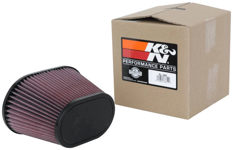 K&N Universal Clamp-On Air Filter 3.5in Flg ID x 8.5x5.25in B OD x 6.25x4in T OD x 5.5in H - Installation View