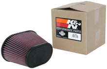 Load image into Gallery viewer, K&amp;N Universal Clamp-On Air Filter 3.5in Flg ID x 8.5x5.25in B OD x 6.25x4in T OD x 5.5in H - Installation View