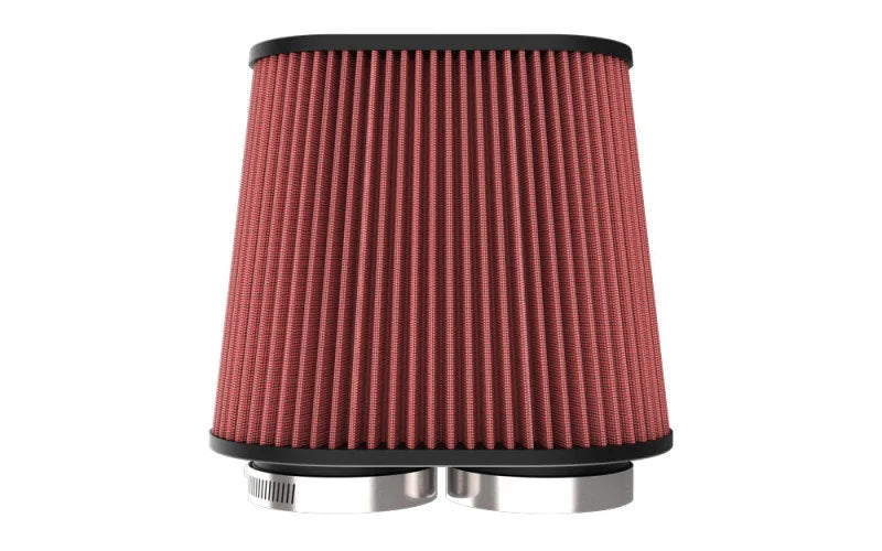 K&N Universal Clamp-On Air Filter 3in Dual Flange 9in x 6in Base 7.5in x 3.688in Top 7.5in Height - Side View