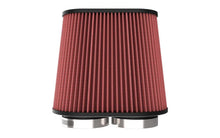 Load image into Gallery viewer, K&amp;N Universal Clamp-On Air Filter 3in Dual Flange 9in x 6in Base 7.5in x 3.688in Top 7.5in Height - Side View