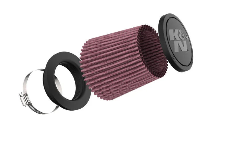 K&N Universal Clamp-On Air Filter 3in FLG /4 1/2in B / 3 1/2in T / 4 3/8in H - Back View