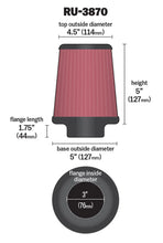 Load image into Gallery viewer, K&amp;N Universal Clamp-On Air Filter 3in FLG / 5in B / 4-1/2in T / 5in H - Additional View 6