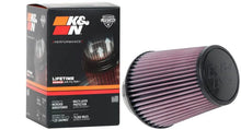 Load image into Gallery viewer, K&amp;N Universal Clamp-On Air Filter 4in FLG / 6-1/2in B / 4-1/2in T / 7in H - Installation View