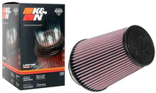 Load image into Gallery viewer, K&amp;N Universal Clamp-On Air Filter 4in FLG / 6-1/2in B / 4-1/2in T / 8in H - Back View