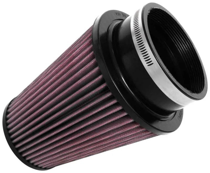K&N Universal Clamp-On Air Filter 4in FLG / 6in B / 4in T / 7in H - Side View