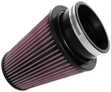 Load image into Gallery viewer, K&amp;N Universal Clamp-On Air Filter 4in FLG / 6in B / 4in T / 7in H - Side View