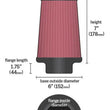 Load image into Gallery viewer, K&amp;N Universal Clamp-On Air Filter 4in FLG / 6in B / 4in T / 7in H - Back View