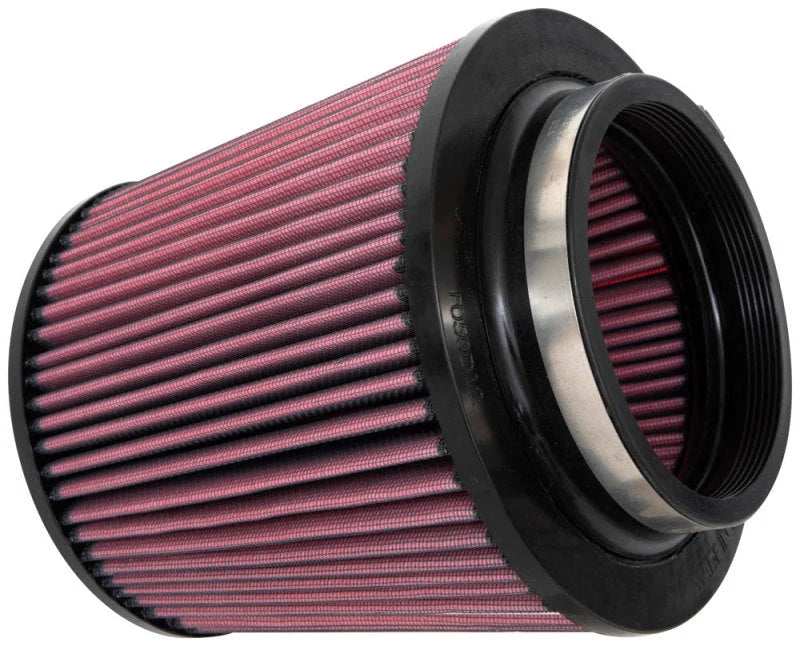 K&N Universal Clamp-On Air Filter 5in Flange ID x 8in Base OD x 6.625in Top OD x 8.625in Height - Side View