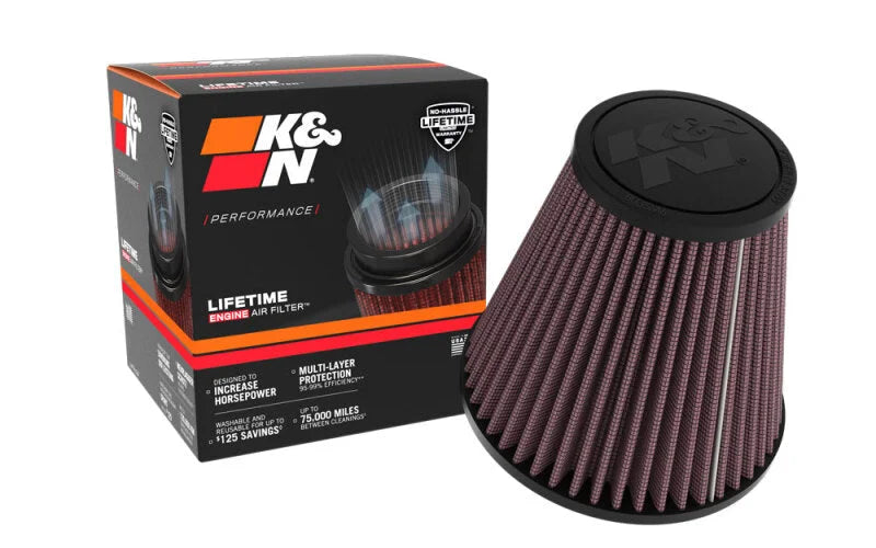 K&N Universal Clamp-On Air Filter 6in Base x 3.5in Top x 6.3125in H - Installation View