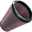 Load image into Gallery viewer, K&amp;N Universal Clamp-On Air Filter 6in FLG / 7-1/2in B / 4-1/2in T / 9in H - Side View