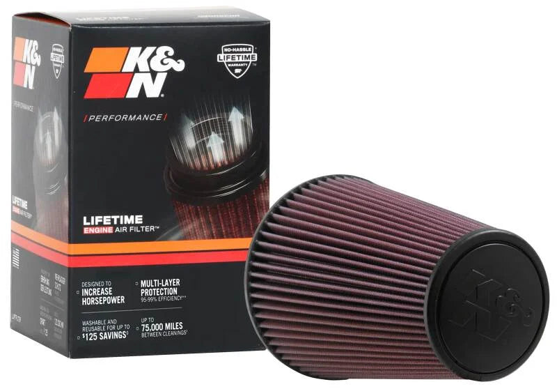 K&N Universal Clamp-On Air Filter 6in FLG / 7-1/2in B / 4-1/2in T / 9in H - Installation View