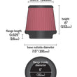 Load image into Gallery viewer, K&amp;N Universal Clamp-On Air Filter 6in FLG / 7-1/2in B / 5-7/8in T / 6in H - Additional View 8