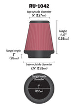Load image into Gallery viewer, K&amp;N Universal Clamp-On Air Filter 6in FLG / 7-1/2in B / 5in T / 6-1/2in H - Additional View 11