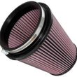 Load image into Gallery viewer, K&amp;N Universal Clamp-On Air Filter 6in FLG / 7-1/2in B / 5in T / 7-1/2in H - Side View