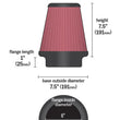 Load image into Gallery viewer, K&amp;N Universal Clamp-On Air Filter 6in FLG / 7-1/2in B / 5in T / 7-1/2in H - Additional View 10