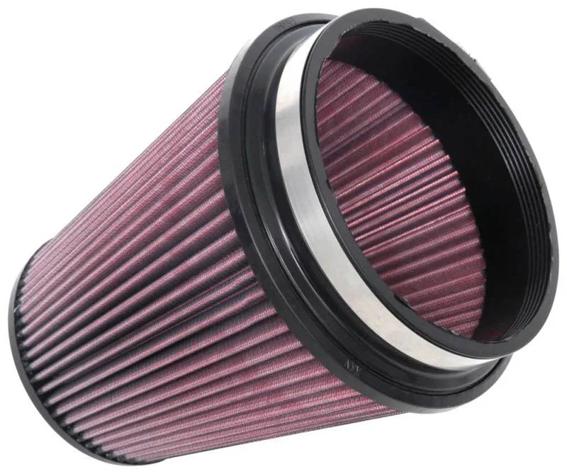 K&N Universal Clamp-On Air Filter 6in FLG / 7-1/2in B / 5in T / 8in H - Side View