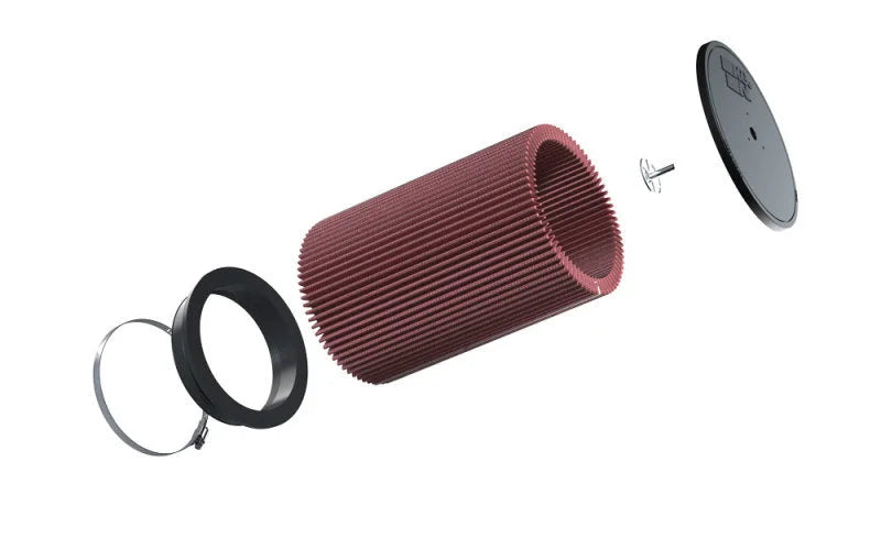 K&N Universal Clamp-On Air Filter 6in FLG 7-1/2in B 7in T 11in H - Back View