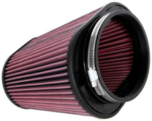 Load image into Gallery viewer, K&amp;N Universal Clamp-On Air Filter 7in x 5-3/16in Flange 10in x 6-1/4in B 6-3/4in x 4-1/2in T 8in H - Side View