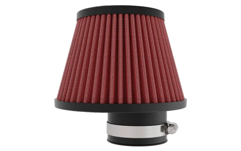 K&N Universal Clamp-on Air Filter 2in Flange ID 5-3/16in Base 3-1/2in Top 3-11/16in Height w/ Vent - Back View