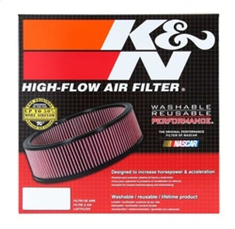 K&N Universal Custom Air Filter - Oval Shape 11.5in Outer Length / 8.125in Outer Width / 4in Height - Installation View